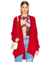 Marques'Almeida Cotton Oversized Cardigan in Red - Lyst