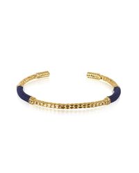 Aurelie Bidermann - Blue Soho Serpent 18k Gold-plated Bangle W/marin Thread - Lyst