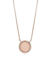Michael Kors - Pink Heritage Rose Gold Pvd Charm Necklace - Lyst