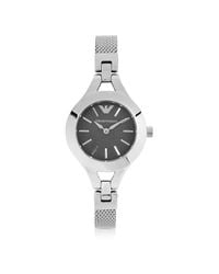 Emporio Armani - Metallic Women's Classic Stainless Steel Mesh Bracelet Watch - Lyst
