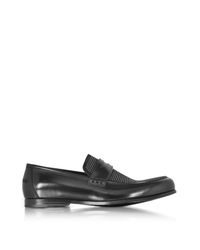 Jimmy Choo - Darblay Shiny Black Leather And Suede Loafers W/studs for Men - Lyst