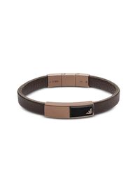 Emporio Armani - Brown Egs2340200 Signature Men's Bracelet for Men - Lyst