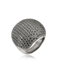 Azhar | Metallic Large Cubic Zirconia Sterling Silver Cocktail Ring | Lyst