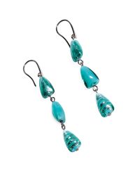 Antica Murrina - Blue Marina 1 - Turquoise Green Murano Glass And Silver Leaf Dangling Earrings - Lyst