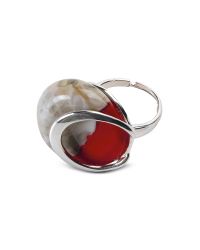 Antica Murrina - Oriental - Red Murano Glass Ring W/crackling Effect - Lyst