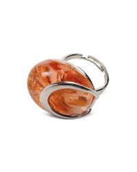 Antica Murrina - Damasco - Pastel Pink & Transparent Murano Glass Ring W/glossy Mineral - Lyst