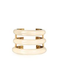 Aurelie Bidermann - White Studded Caftan Gold Plated And Resin Horn Moon Cuff - Lyst