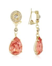 AZ Collection - Orange Clip-on Drop Earrings - Lyst