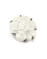 AZ Collection - White Camelia Flower Brooch - Lyst