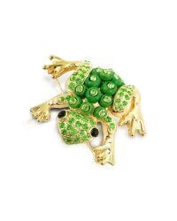 AZ Collection - Green Frog Brooch - Lyst