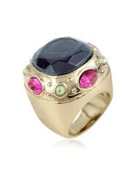 AZ Collection - Blue Large Crystal Stone Ring - Lyst
