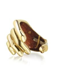 Bernard Delettrez - Metallic Hand Bronze Cuff Bracelet - Lyst