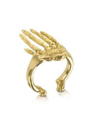 Bernard Delettrez | Metallic Bronze Ring W/skeleton Flat Hand | Lyst