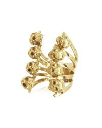 Bernard Delettrez - Metallic Golden Skulls Bronze Ring - Lyst
