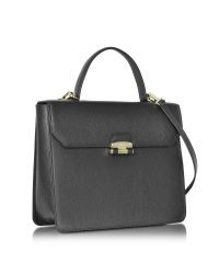 Furla Black Chiara Medium Top Handle Satchel Bag