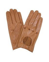 FORZIERI | Brown Women's Tan Perforated Italian Leather Driving Gloves | Lyst