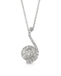 FORZIERI | 0.34 Ctw Diamond Pave 18k White Gold Pendant Necklace | Lyst