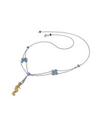 FORZIERI | Metallic Seahorse Pendant Sapphire & 18k White Gold Necklace | Lyst
