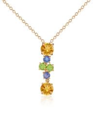 FORZIERI | Metallic Multicolor Gemstone 18k Gold Pendant Necklace | Lyst