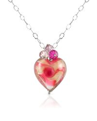 House of Murano - Multicolor Vortice - Pink Murano Glass Swirling Heart Sterling Silver Necklace - Lyst