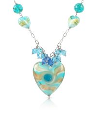 House of Murano - Blue Vortice - Turquoise Murano Glass Swirling Heart Sterling Silver Necklace - Lyst