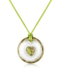 House of Murano - Round Murano Glass Pendant W/green Lace - Lyst