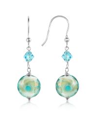 House of Murano - Blue Vortice - Turquoise Swirling Murano Glass Bead Earrings - Lyst