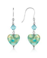 House of Murano - Blue Vortice - Turquoise Swirling Murano Glass Heart Earrings - Lyst