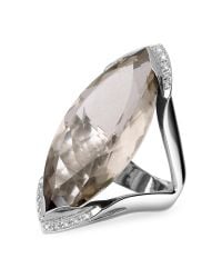 FORZIERI - Smokey Quartz And Diamond White Gold Fashion Ring - Lyst