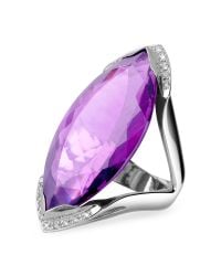 FORZIERI | Metallic Amethyst And Diamond White Gold Fashion Ring | Lyst