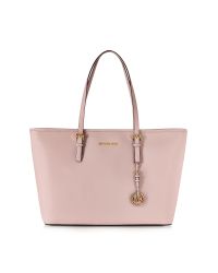 Michael Kors - Multicolor Jet Set Travel Blossom Pink Saffiamo Leather Medium Tz Multifunction Tote - Lyst