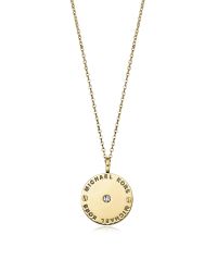 Michael Kors - Metallic Heritage Signature Charm W/crystal Necklace - Lyst