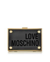 Love Moschino - Black Transparent Plexiglass Signature Clutch - Lyst