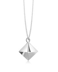 Origami Jewellery - Metallic Sterling Silver Decagem Pendant Long Necklace - Lyst