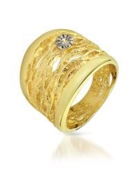 Orlando Orlandini | Diamond Open-work 18k Yellow Gold Band Ring | Lyst