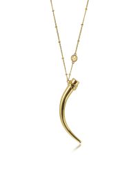 Tory Burch - Metallic 16k Gold Plate Brass Classic Wrapped Horn Necklace - Lyst