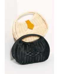 Free People White Penelope Basket Clutch