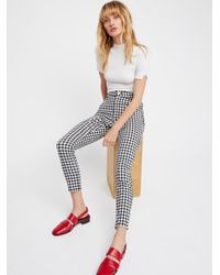 black gingham pants