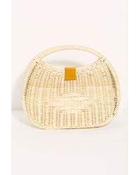 Free People White Penelope Basket Clutch