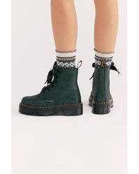 Free People Lace Dr. Martens Molly Glitter 6 Eye Boot in Green - Lyst