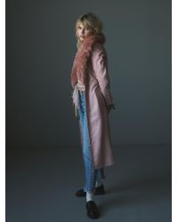 Free People Pink Midnight Train Leather Duster