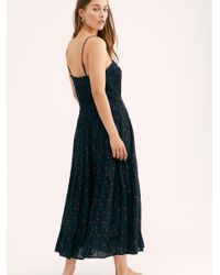 Free People Synthetic Peaches Midi Dress in Black Combo (Black) - Lyst