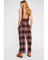 free people plaid jumpsuit
