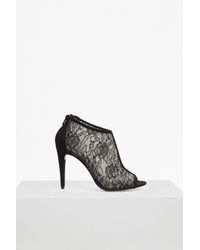 French Connection Black Quiana Peep Toe Bootie Heels