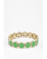 French Connection Green Hexagon Tile Bracelet