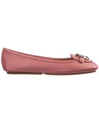 Michael Kors Pink Women's Leather Ballet Flats Ballerinas Lillie