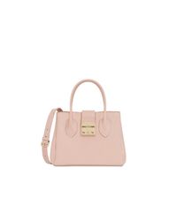 Furla Pink Moonstone Textured Leather Medium Metropolis Tote