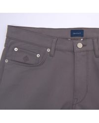 GANT Tapered Satin Jeans in Graphite (Grey) for Men - Lyst