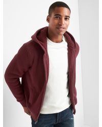 gap sherpa hoodie mens