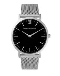 Larsson & Jennings - Lugano 40mm Watch Silver Milanese/black for Men - Lyst